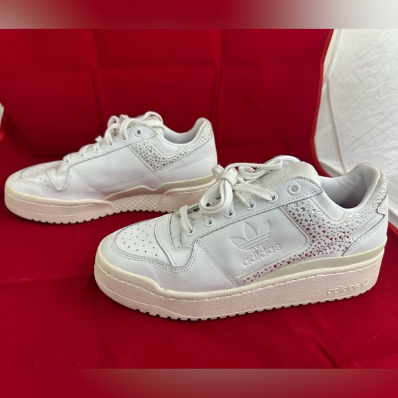 Adidas Sneakers Forum Bold Cloud White Sparkly Rhinestone H05060 Sz 8.5 - Picture 11 of 12